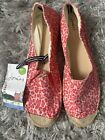 Womens Joules Shelbury Pink Red Espadrilles Shoes Size UK 8 Canvas BNWT