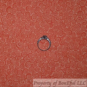 BonEFul FQ Cotton Quilt Orange Peach Tonal Small Tiny Little Swirl Pattern Print - Picture 1 of 12