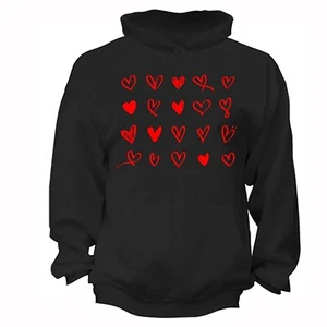 XtraFly Apparel Men Women's Mini Hearts Valentine's Day Love Anniversary Hoodie - Picture 1 of 4