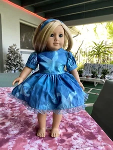 DOLL DRESS per bambola 18" fatto a mano adatto a American Girl, Gotz, qualsiasi bambola 18" - Foto 1 di 8