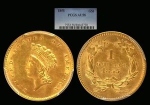 1855 Gold Dollar graded PCGS AU58......Much Better Date!! - Picture 1 of 1