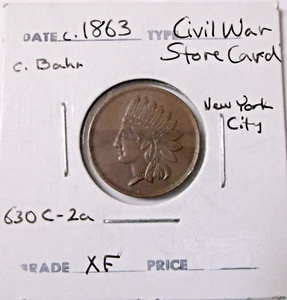 1863 Civil War Store Card N.Y. City XF - Picture 1 of 2