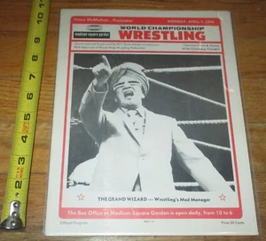 April 1, 1974 MSG WWWF Wrestling Program Wizard Madison Square Garden WWE WWF - Picture 1 of 4