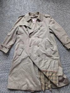 vintage BARACUTA khaki RAINCOAT trench coat 42R double breasted OVERCOAT jacket - Picture 1 of 9