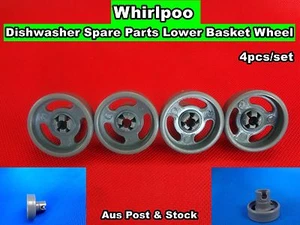 Whirlpool Dishwasher Spare Parts Lower Basket Wheel GREY (4pcs/set) (D24) - Picture 1 of 11