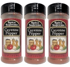 Spice Supreme CAYENNE PEPPER Food Seasonings Kitchen Herbs Spices 2.25oz 3-Pack - Picture 1 of 1