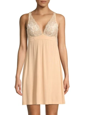 Tanga Cosabella ITALIA Floral Rubor Beige Marfil Encaje Elastizado Modal Chemise S O/S Foto 1 de 4