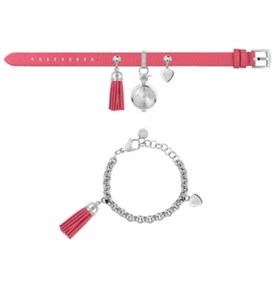 Furla Women's R4251115501 Stacy Steel Chain Calfskin Leather Set Watch RRP £298 - Picture 1 of 2