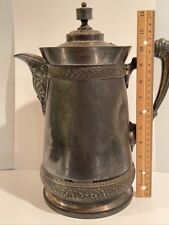 Antique Meriden B Company Water Pitcher #193 SilverPlate Etched & Monogram