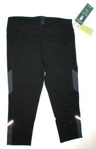 Womens New Zobha Yoga Capri Pants 4 NWT $88 Black Gray Run Pilates Barre Gym S - Picture 1 of 4