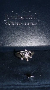 1/6CTW ENCHANTED DISNEY DIAMOND ELSA FROZEN SNOWFLAKE STERLING SILVER RING SZ 7 - Picture 1 of 11