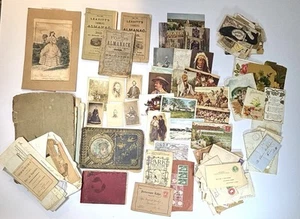 Antiguo lote de libros autógrafos efímeros de 1800 fotos postales recibos cartas - Imagen 1 de 22