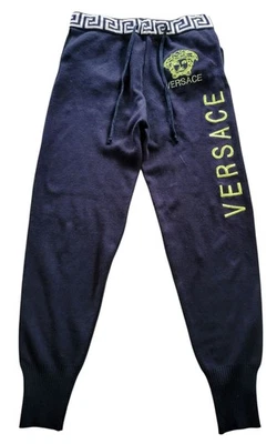 De Colección Gianni Versace Medusa Dorado SUÉTER BORDADO PANTALONES DE PUNTO JOGGERS MUJERES TALLA S Foto 1 de 4