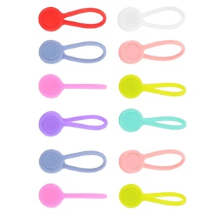 12 Pcs Headset-Kabelaufwicklung Magnetische Kabelbinder Kabelclips - Afbeelding 1 van 12