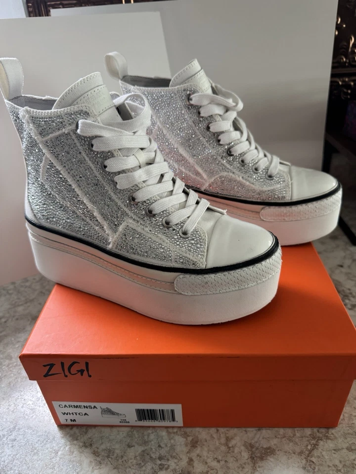 Zapatos blancos con purpurina - Talla 7 Mujer. Ziti Carmensa Foto 1 de 4