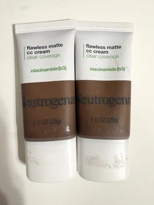Lot Of 2 Neutrogena Flawless Matte CC Cream #10.0 SIENNA Clear Coverage - Image 1 of 2
