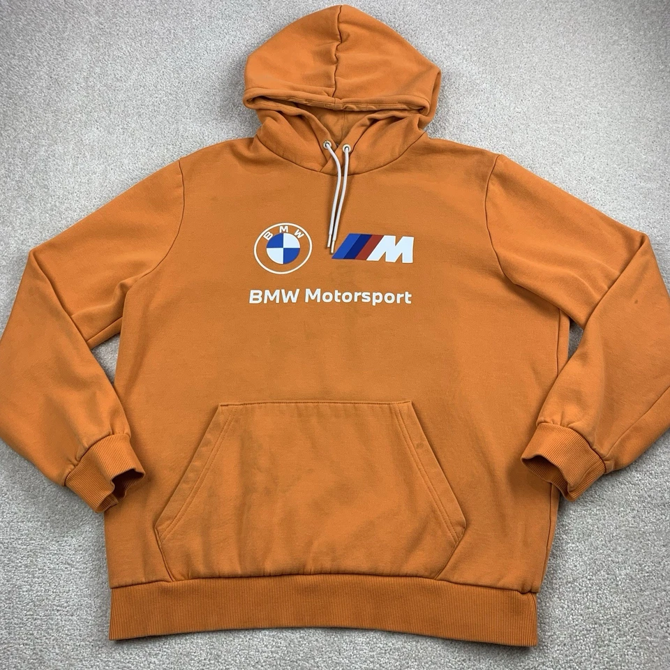Puma BMW M Motorsport Hoodie Mens Medium Orange Pullover Sweatshirt Racing - Image 1 of 4