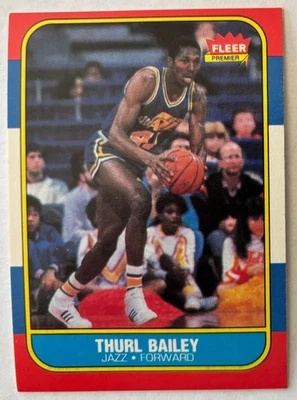 THURL BAILEY 1986-87 Fleer Basketball Card UTAH JAZZ ROOKIE - Image 1 of 2