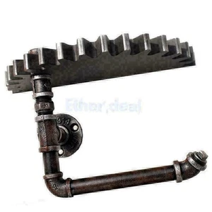 Vintage Industrie Getriebe Rohrregal Ornament Wand Aufhänger Hause Bar DE - Bild 1 von 6