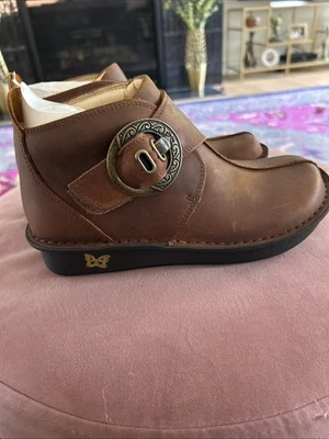 NUEVO ALEGRIA Talla 36 EE. UU. 6 a 6.5 CAITE Botines Marrón Cuero Engrasado Foto 1 de 4