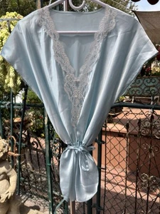 Vintage Intimate Style Nordstrom Soft Satin Chemise Short Nightie Size M/L Blue - Imagen 1 de 12