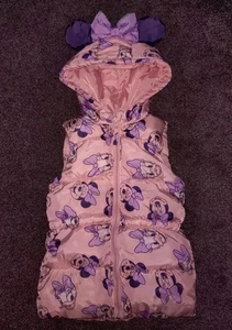 Minnie Mouse Puffer Padded Gilet Waistcoat Hooded Age 3-4 (98cm) - Picture 1 of 9
