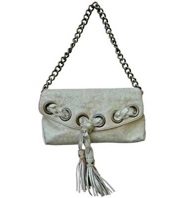 Bolso de Hombro KOOBA Metálico Dorado Borlas Cuero Trenzado Latón Cadena Correa Foto 1 de 4