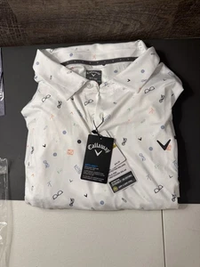 Callaway Mens 4XLT Polo All Over Print Opti-Dri Stretch Cooling Golf Shirt - NEW - Picture 1 of 4