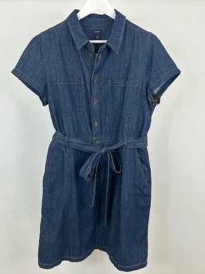 Vestido Camisa Denim J CREW NUEVO CON ETIQUETAS Talla 14 AZUL DENIM Mujeres Algodón Bolsillos Clásico Foto 1 de 3