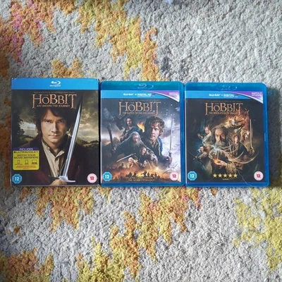 The Hobbit Motion Picture Trilogy Blu-ray 2015 Region UK Box Set.  - Image 1 of 4