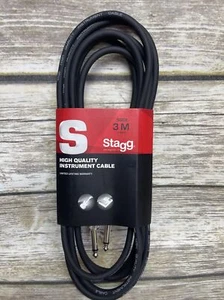 Stagg SGC3 10 Foot Rubber Jacket Guitar Cable With Noise Free Metal Connectors - Picture 1 of 3