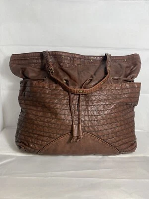 CONVERSE One Star ** Brown Cognac Leather Purse Bag Satchel-Woven/Metallic/Shoes - Image 1 of 4