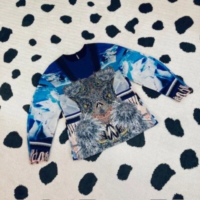 Blusa Top Clover Canyon Mujer Talla Pequeña Estampado Multi Caleidoscopio Manga Larga Foto 1 de 4