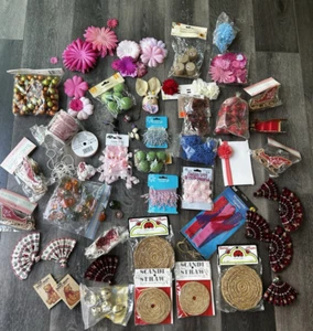 Craft Lot Sewing Embellishments Flowers Beads Slow Stitch Journal & More (*50) - Bild 1 von 8
