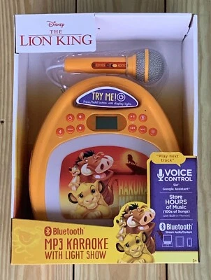 Disney Lion King Bluetooth MP3 Karaoke Machine with Light Show & Store Music - Image 1 of 4