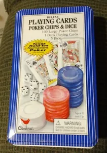 Playing Cards Poker Chips Dice Cardinal 2004 Texas Hold Em Great Gift & Dominos - Picture 1 of 6