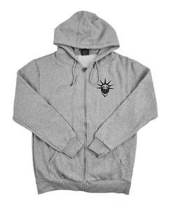YLD Men’s Zip Up Designer Hoodie Jacket - Your Local Dealer Streetwear - Grey - Picture 1 of 3