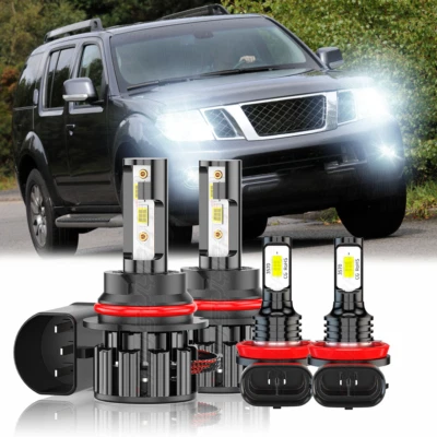 For Nissan Pathfinder 2005-2012 6500K LED Headlight Hi/Lo Beam + Fog Light Bulbs - Image 1 of 4