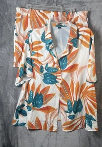 Conjunto corto para mujer Joress talla 4X blanco floral blanco/verde - Imagen 1 de 10