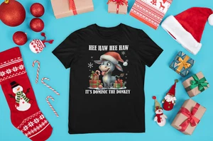 Lustiges T-Shirt Weihnachten italienischer Weihnachtsesel Dominick der Esel - Bild 1 von 9