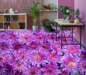 3D fleurs violettes H6584 plancher peinture murale papier peint photo famille Coco 2024 - Photo 1/5
