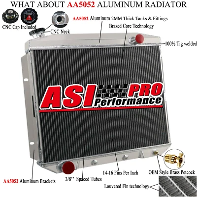 3Rows Radiator Fits 1957-59 Ford Country Squire Galaxie Fairlane Mercury V8 5759 — 第 1/4 张图片