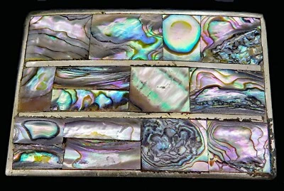 Hebilla de cinturón vintage de México hecha a mano estilo hippy concha de abulón Foto 1 de 4