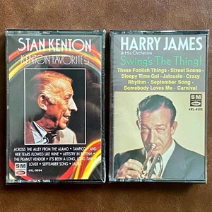 Lot/2 NEW & SEALED Audio Cassette Tapes HARRY JAMES / STAN KENTON Big Band Jazz - Picture 1 of 5
