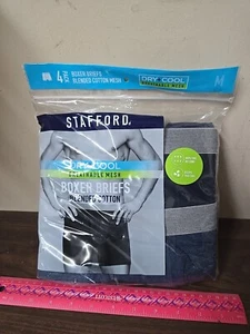 New Stafford 4-Pack Men's Blended Cotton Boxer Briefs Blues - Medium - Picture 1 of 1