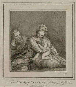 BAILLIE (*1723) nach PARMIGIANINO (*1503), Die Heilige Familie, um 1771, Rad. - Bild 1 von 4
