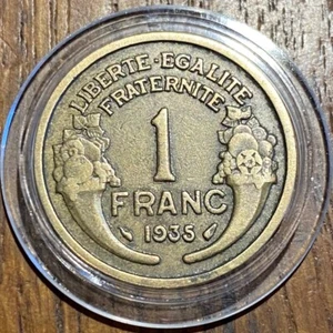 PIECE 1 FRANCS MORLON 1935 BRONZE ALUMINIUM SOUS CAPSULE (1022) RECHERCHÉE - Bild 1 von 2
