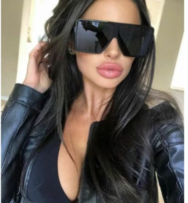 BETTY Flat Top Huge Big Oversized XXL SHIELD Square Women Sunglasses "Lauren 2" - Image 1 of 4