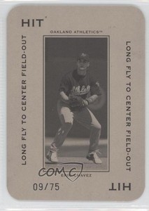 2005 Donruss Throwback Threads Hit Long Fly to Center Field-Out /75 Eric Chavez