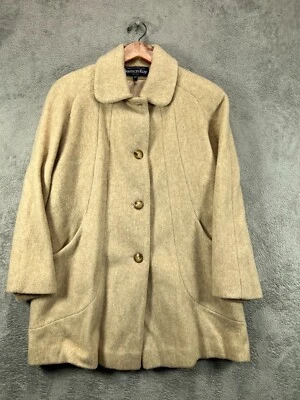 Chaqueta de lana vintage Herman Kay abrigo de coche para mujer pequeña 10P avena beige damas Foto 1 de 4